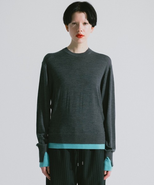 BICOLOR-TRIM KNIT（ニット/セーター）｜CINOH（チノ）のファッション