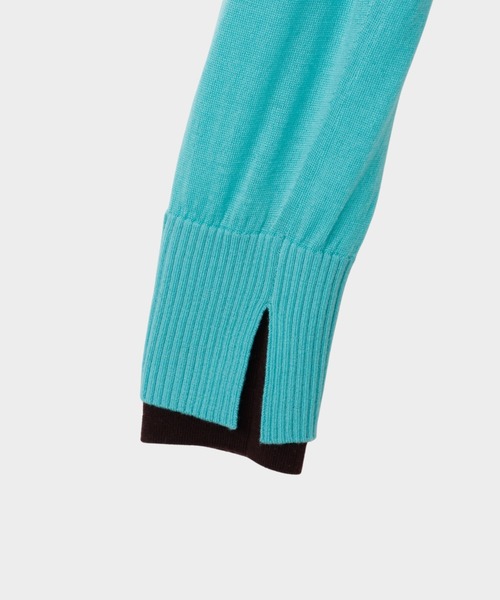 CINOH(チノ)の「BICOLOR-TRIM KNIT(ニット/セーター・レディース・ブラウン/チャコールグレー/ターコイズブルー・38)」の21枚目の写真