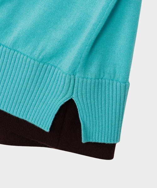 CINOH(チノ)の「BICOLOR-TRIM KNIT(ニット/セーター・レディース・ブラウン/チャコールグレー/ターコイズブルー・38)」の22枚目の写真
