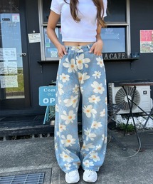 Loco Ocean（ロコオーシャン）の「フラワープリント ワイドデニムパンツ（デニムパンツ）」