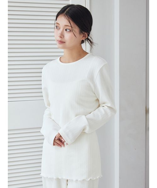 ハートふくれジャガードロンT(ルームウェア/パジャマ)|gelato pique ハートふくれジャガードロンT(ルームウェア/パジャマ)|gelato pique