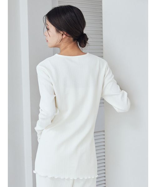 ハートふくれジャガードロンT（ルームウェア/パジャマ）｜gelato pique