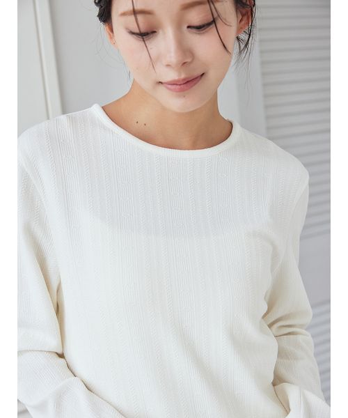 ハートふくれジャガードロンT（ルームウェア/パジャマ）｜gelato pique