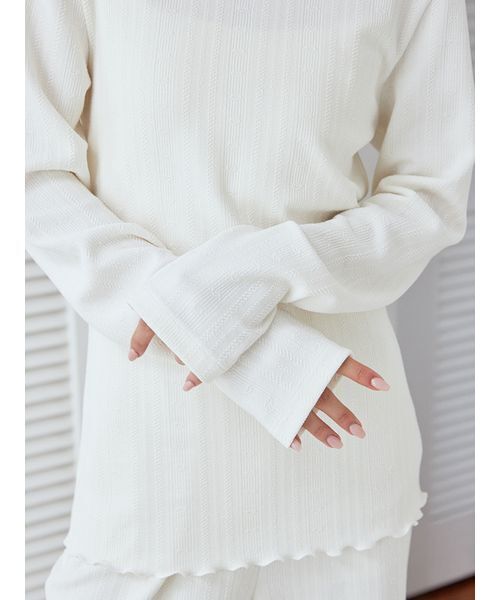 ハートふくれジャガードロンT（ルームウェア/パジャマ）｜gelato pique