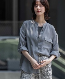 Munich（ミューニック）の「ウォッシャブルウールビエラバンドカラーシャツ（シャツ/ブラウス）」