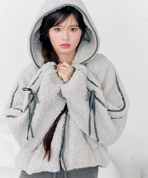 セール】パイピングショートボアブルゾン（ブルゾン）｜OLIVE des