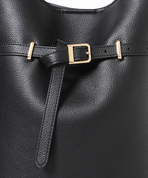 SLOBE IENA（スローブイエナ）の「《追加2》SLOBE ベルトスクエアトートバッグ（ショルダーバッグ・レディース・ブラック/ブラウン・FREE）」の5枚目の写真