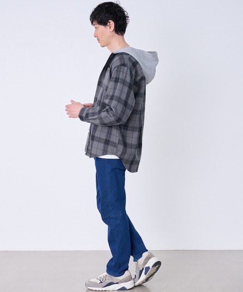 Arnold Palmer(アーノルドパーマー)の「シャドーチェック 長袖 フードシャツ(シャツ/ブラウス・メンズ・ネイビー/ブラック/アイボリー・M/L/LL)」の11枚目の写真