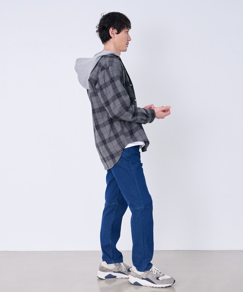 Arnold Palmer(アーノルドパーマー)の「シャドーチェック 長袖 フードシャツ(シャツ/ブラウス・メンズ・ネイビー/ブラック/アイボリー・M/L/LL)」の7枚目の写真