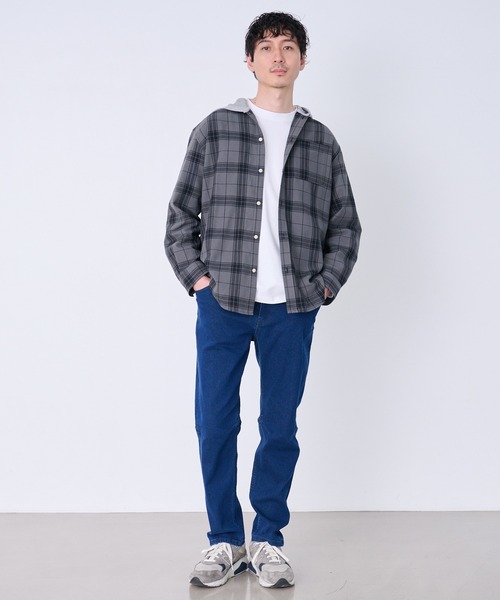 Arnold Palmer(アーノルドパーマー)の「シャドーチェック 長袖 フードシャツ(シャツ/ブラウス・メンズ・ネイビー/ブラック/アイボリー・M/L/LL)」の10枚目の写真