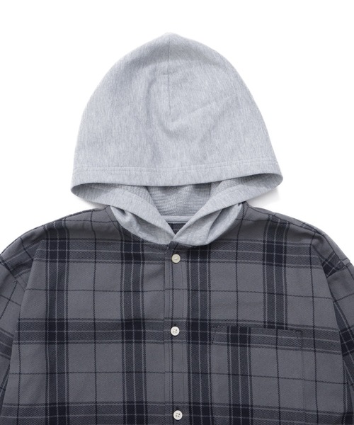 Arnold Palmer(アーノルドパーマー)の「シャドーチェック 長袖 フードシャツ(シャツ/ブラウス・メンズ・ネイビー/ブラック/アイボリー・M/L/LL)」の14枚目の写真