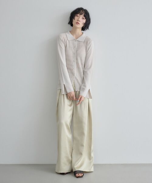 kivi(キヴィ)の「透かしケーブルカーデ(ニット/セーター・レディース・ホワイト系その他/ブラック/ブラウン系その他・FREE)」の7枚目の写真