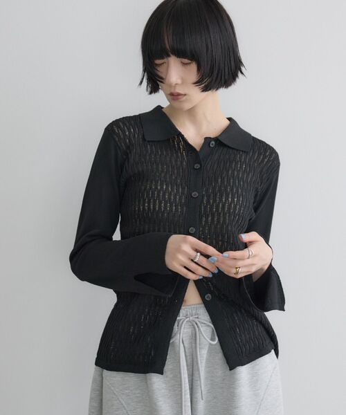 kivi(キヴィ)の「透かしケーブルカーデ(ニット/セーター・レディース・ホワイト系その他/ブラック/ブラウン系その他・FREE)」の11枚目の写真