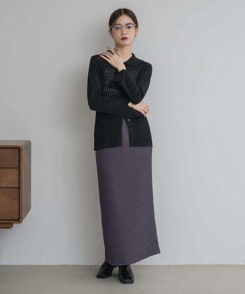 kivi(キヴィ)の「透かしケーブルカーデ(ニット/セーター・レディース・ホワイト系その他/ブラック/ブラウン系その他・FREE)」の17枚目の写真