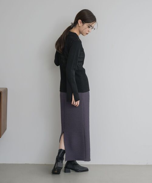 kivi(キヴィ)の「透かしケーブルカーデ(ニット/セーター・レディース・ホワイト系その他/ブラック/ブラウン系その他・FREE)」の19枚目の写真