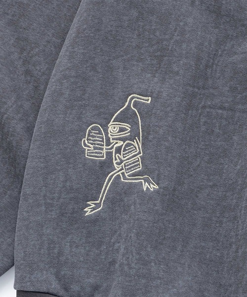 TOY　MACHINE（トイ　マシーン）の「TM PIGMENT SWEAT ZIP PARKA（パーカー・メンズ・チャコール/パープル・M/L/XL）」の8枚目の写真