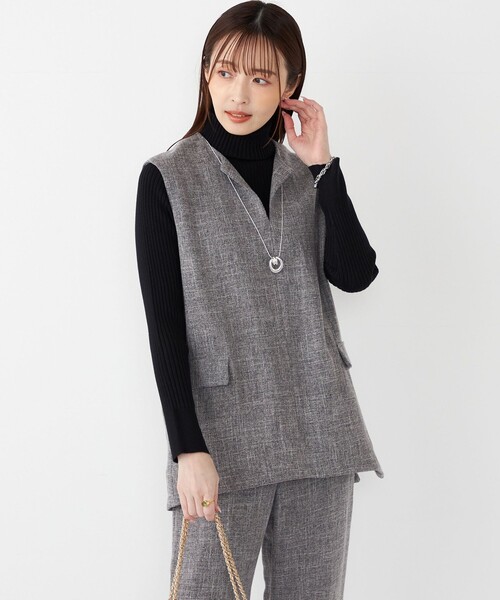 SHIPS Colors:〈手洗い可能〉ベスト × パンツ バスケット セットアップ