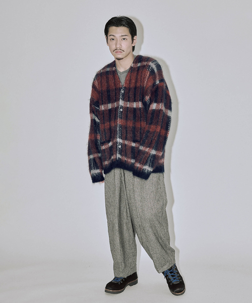 JOURNAL STANDARD J.S HOMESTEAD(ジャーナルスタンダードホームステッド)の「Stead / ステッド モヘヤ ミックス プレイド カーディガン(カーディガン/ボレロ・メンズ・ネイビー/ブルー系その他/チャコールグレー/ブラック系その他・LARGE/MEDIUM)」の6枚目の写真