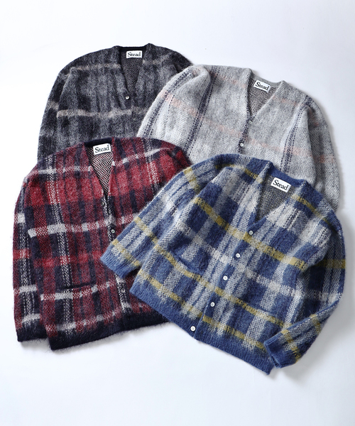 JOURNAL STANDARD J.S HOMESTEAD(ジャーナルスタンダードホームステッド)の「Stead / ステッド モヘヤ ミックス プレイド カーディガン(カーディガン/ボレロ・メンズ・ネイビー/ブルー系その他/チャコールグレー/ブラック系その他・LARGE/MEDIUM)」の21枚目の写真