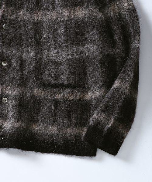 JOURNAL STANDARD J.S HOMESTEAD(ジャーナルスタンダードホームステッド)の「Stead / ステッド モヘヤ ミックス プレイド カーディガン(カーディガン/ボレロ・メンズ・ネイビー/ブルー系その他/チャコールグレー/ブラック系その他・LARGE/MEDIUM)」の5枚目の写真