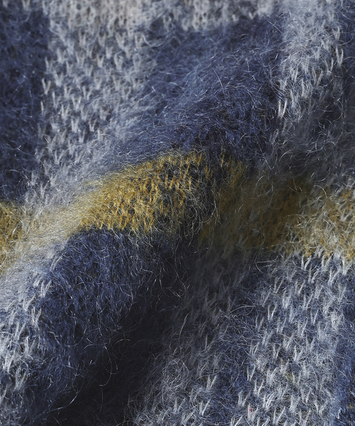 JOURNAL STANDARD J.S HOMESTEAD(ジャーナルスタンダードホームステッド)の「Stead / ステッド モヘヤ ミックス プレイド カーディガン(カーディガン/ボレロ・メンズ・ネイビー/ブルー系その他/チャコールグレー/ブラック系その他・LARGE/MEDIUM)」の9枚目の写真