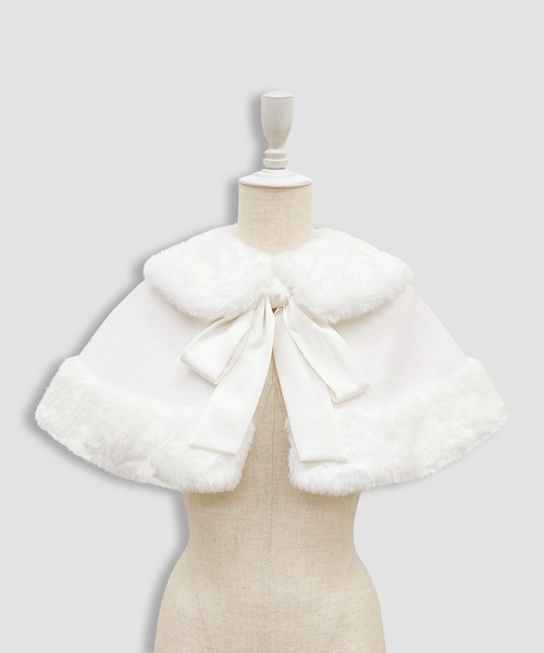 Honey Cinnamon(ハニーシナモン)の「エコファーボレロAラインコート(その他アウター・レディース・ホワイト/ピンク・FREE)」の9枚目の写真