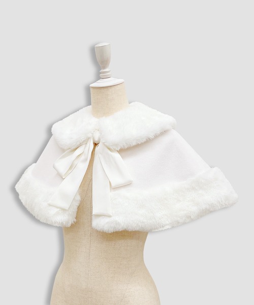 Honey Cinnamon(ハニーシナモン)の「エコファーボレロAラインコート(その他アウター・レディース・ホワイト/ピンク・FREE)」の10枚目の写真