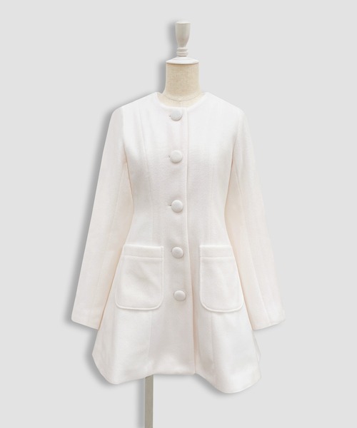 Honey Cinnamon(ハニーシナモン)の「エコファーボレロAラインコート(その他アウター・レディース・ホワイト/ピンク・FREE)」の12枚目の写真