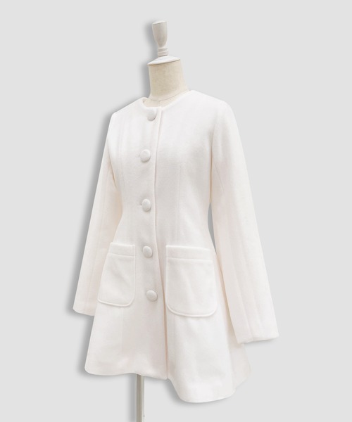 Honey Cinnamon(ハニーシナモン)の「エコファーボレロAラインコート(その他アウター・レディース・ホワイト/ピンク・FREE)」の13枚目の写真