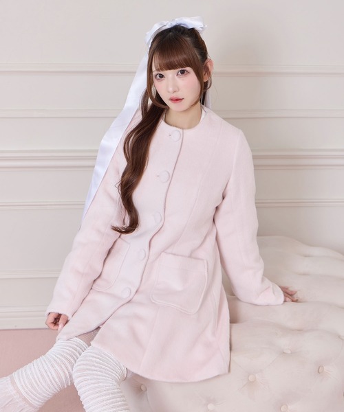 Honey Cinnamon(ハニーシナモン)の「エコファーボレロAラインコート(その他アウター・レディース・ホワイト/ピンク・FREE)」の17枚目の写真