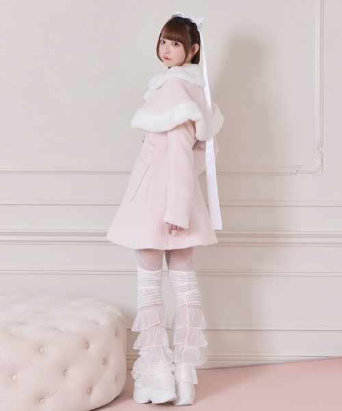 Honey Cinnamon(ハニーシナモン)の「エコファーボレロAラインコート(その他アウター・レディース・ホワイト/ピンク・FREE)」の19枚目の写真
