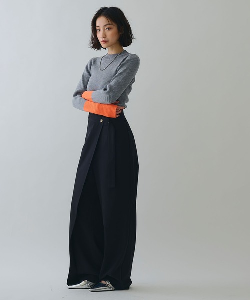 ELLEgirl（エルガール）の「配色切り替えリブハイネックニットトップス【ELLEgirl/エルガール】（ニット/セーター・レディース・ブラック/杢グレー/ブラウン・FREE）」の18枚目の写真