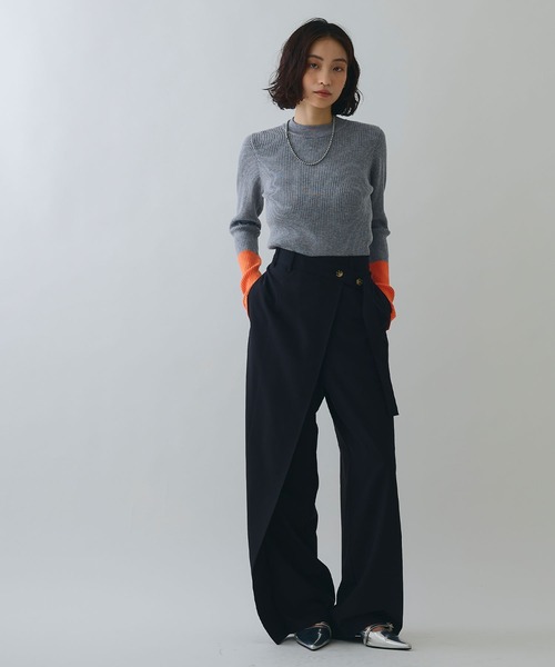 ELLEgirl（エルガール）の「配色切り替えリブハイネックニットトップス【ELLEgirl/エルガール】（ニット/セーター・レディース・ブラック/杢グレー/ブラウン・FREE）」の14枚目の写真