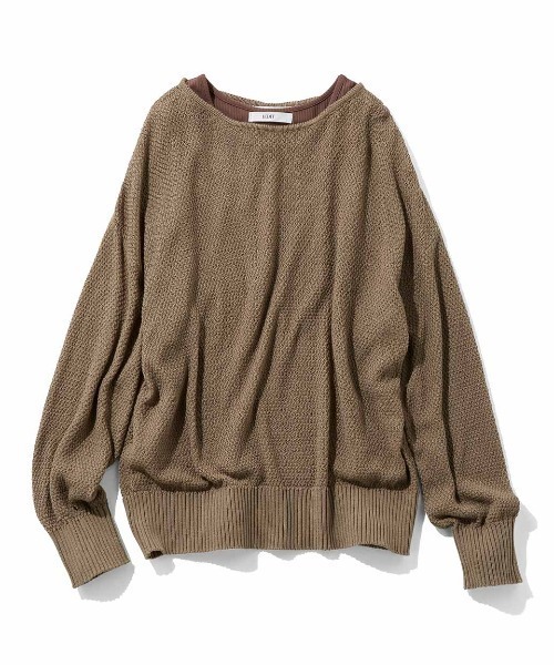 IEDIT（イディット）の「ＩＥＤＩＴ　綿１００％の上品シアーな編み地　洗練カラーのシンプルニットセット（ニット/セーター・レディース・モカ/ダークグリーン・3L/LL/L/M/S/4L）」の10枚目の写真
