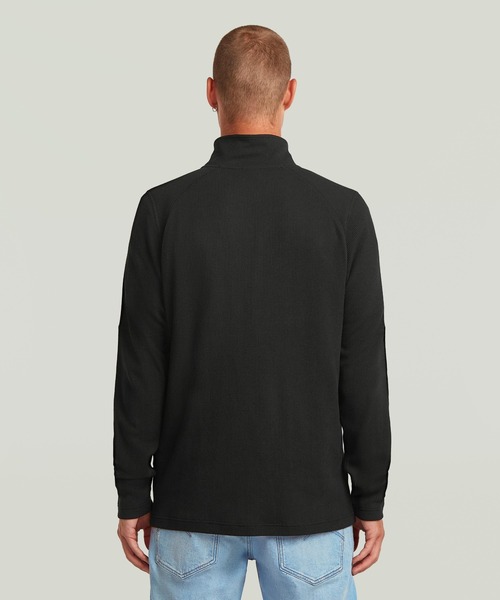 G-STAR（ジースター）の「TWEETER HALF ZIP T-SHIRT/ワッフルハーフジップヘビーウェイトロングスリーブTシャツ（Tシャツ/カットソー・メンズ・ダークブラック/ベージュ系その他・X-LARGE/X-SMALL/LARGE/MEDIUM/SMALL）」の5枚目の写真