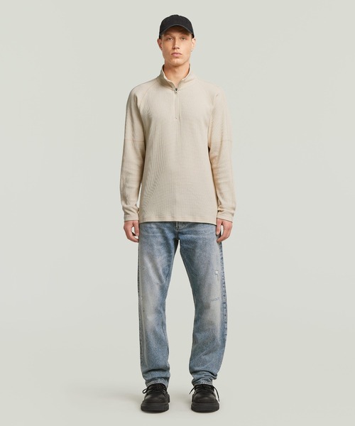 G-STAR（ジースター）の「TWEETER HALF ZIP T-SHIRT/ワッフルハーフジップヘビーウェイトロングスリーブTシャツ（Tシャツ/カットソー・メンズ・ダークブラック/ベージュ系その他・X-LARGE/X-SMALL/LARGE/MEDIUM/SMALL）」の10枚目の写真