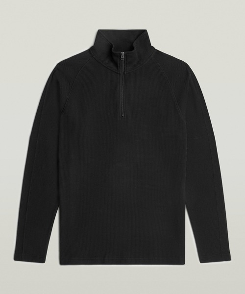 G-STAR（ジースター）の「TWEETER HALF ZIP T-SHIRT/ワッフルハーフジップヘビーウェイトロングスリーブTシャツ（Tシャツ/カットソー・メンズ・ダークブラック/ベージュ系その他・X-LARGE/X-SMALL/LARGE/MEDIUM/SMALL）」の13枚目の写真