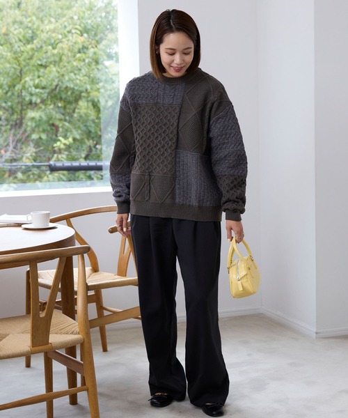 セール】〈静電気防止〉ウォッシャブル ケーブル パッチワーク