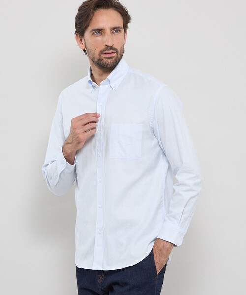 MACKINTOSH LONDON(マッキントッシュ ロンドン)の「【WEB・一部店舗限定】アンドリュージャカードオックスボタンダウンシャツ(シャツ/ブラウス・メンズ・ピンク系その他2/ブルー/ホワイト・M/L/XL)」の1枚目の写真