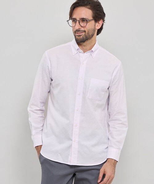 MACKINTOSH LONDON(マッキントッシュ ロンドン)の「【WEB・一部店舗限定】アンドリュージャカードオックスボタンダウンシャツ(シャツ/ブラウス・メンズ・ピンク系その他2/ブルー/ホワイト・M/L/XL)」の2枚目の写真