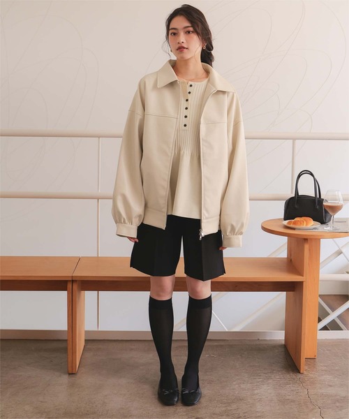 titivate(ティティベイト)の「【26SS新作/2026 SPRING COLLECTION】フェイクレザー/スエードオーバージャケット(ブルゾン・レディース・ブラウン/ブラック/ブラウン系その他/アイボリー・S/M/L)」の17枚目の写真