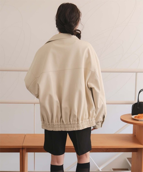 titivate(ティティベイト)の「【26SS新作/2026 SPRING COLLECTION】フェイクレザー/スエードオーバージャケット(ブルゾン・レディース・ブラウン/ブラック/ブラウン系その他/アイボリー・S/M/L)」の18枚目の写真