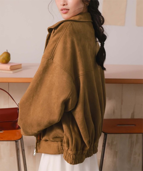 titivate(ティティベイト)の「【26SS新作/2026 SPRING COLLECTION】フェイクレザー/スエードオーバージャケット(ブルゾン・レディース・ブラウン/ブラック/ブラウン系その他/アイボリー・S/M/L)」の6枚目の写真