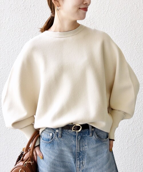 セール】SHIPS any:〈手洗い可能〉ダブルフェイス ボリュームスリーブ