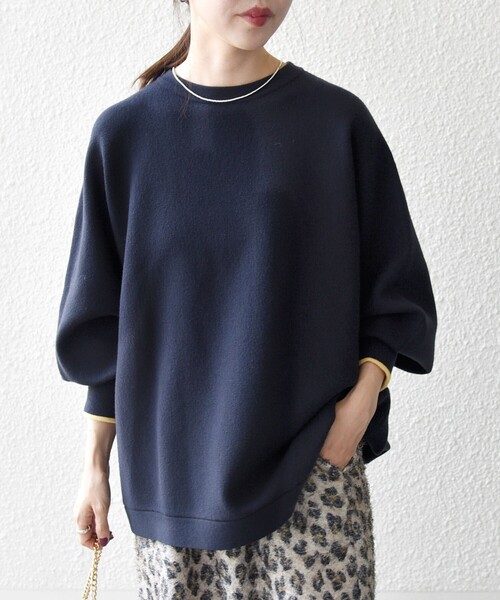 SHIPS any:〈手洗い可能〉ダブルフェイス ボリュームスリーブ ニット