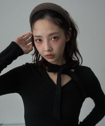 TOGA PULLA/トーガプルラ】Leather headband ribbon/レザーヘッド