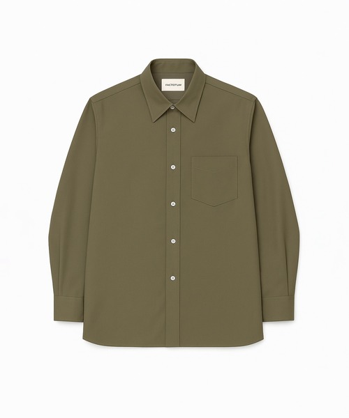 FACTOTUM(ファクトタム)の「【FACTOTUM】 Serge Square Hem Shirts(シャツ/ブラウス・メンズ・ブラック/カーキ・44/46/48)」の2枚目の写真
