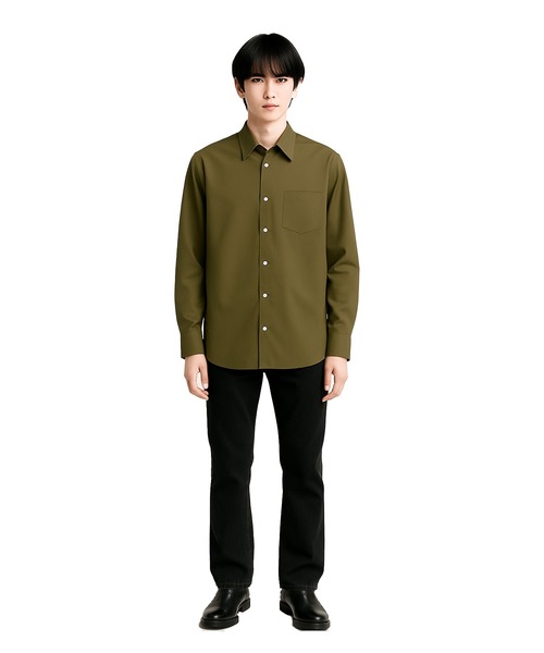 FACTOTUM(ファクトタム)の「【FACTOTUM】 Serge Square Hem Shirts(シャツ/ブラウス・メンズ・ブラック/カーキ・44/46/48)」の6枚目の写真