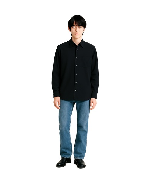 FACTOTUM(ファクトタム)の「【FACTOTUM】 Serge Square Hem Shirts(シャツ/ブラウス・メンズ・ブラック/カーキ・44/46/48)」の5枚目の写真