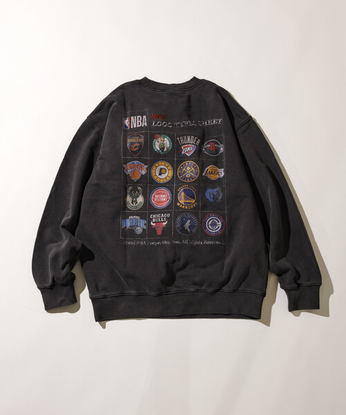 NBA 別注 チーム レタリング スウェット Celtics ブラック　M セール】NBA 別注 チームロゴシート クルーネックスウェット